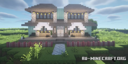 Скачать Cute Aesthetic House ( next to village) для Minecraft