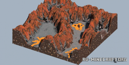 Скачать 2000x2000 - Custom Map - Magmatic Canyon для Minecraft