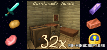 Скачать Cornbread's Vanilla [32x32] для Minecraft PE 1.18