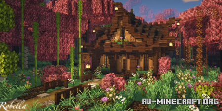 Скачать Cozy Cherry Blossom Cottage для Minecraft