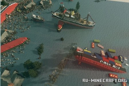 Скачать Tsunami Wave Hits The Coast для Minecraft PE