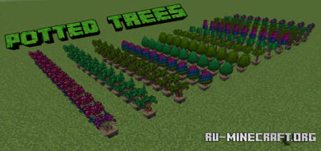 Скачать Potted Trees для Minecraft PE 1.18