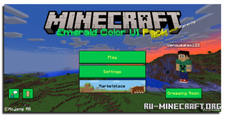 Скачать Emerald Color UI Pack для Minecraft PE 1.18