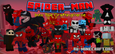 Скачать SpiderMan: Into The CraftingVerse для Minecraft PE 1.18
