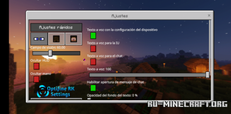 Скачать OptiFine RK для Minecraft PE 1.17