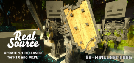 Скачать RealSource RTX Texture Pack для Minecraft PE 1.18