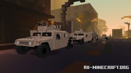 Скачать M1151 Humvee (Animations, Door Mechanism and More) для Minecraft PE 1.18
