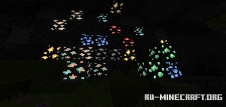 Скачать New Glowing Ore MCPE v2 для Minecraft PE 1.18