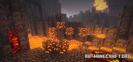 Скачать Glowing Gilded Ancient Debris для Minecraft 1.18