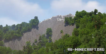 Скачать Large Mountain With Trees & Snow - JaMaps для Minecraft