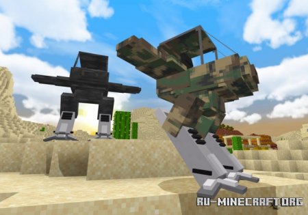 Скачать Mechs and Jetpacks - Flying Mech Edition для Minecraft PE 1.18