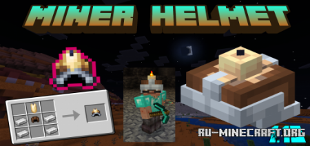 Скачать True Miner Helmet для Minecraft PE 1.18
