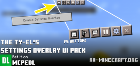 Скачать The Ty-el's Settings Overlay UI Pack для Minecraft PE 1.19