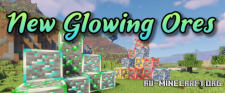 Скачать New Glowing Ores Resource Pack для Minecraft 1.19