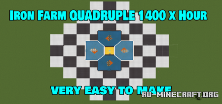 Скачать Iron Farm - Quadruple 1400 x Hour для Minecraft PE