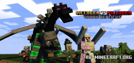 Скачать Villager vs Pillager Addon Replicas для Minecraft PE 1.19