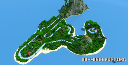 Скачать Blue ice boat racing map by CardyCraft для Minecraft