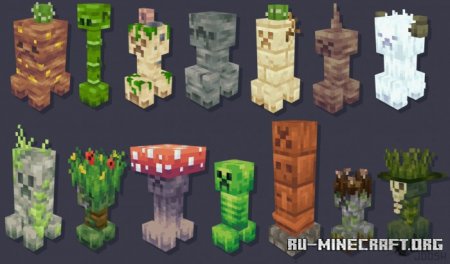Скачать Creeper Overhaul Resource Pack для Minecraft PE 1.19