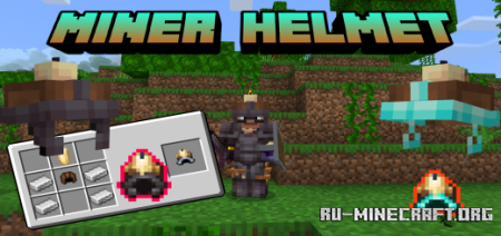 Скачать True Miner Helmet для Minecraft PE 1.19