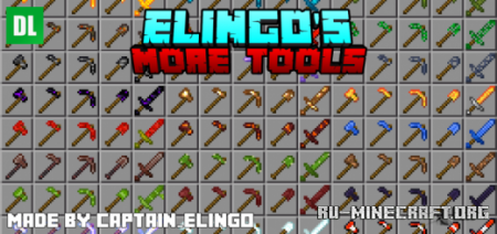 Скачать Elingo's More Tools Add-on для Minecraft PE 1.19