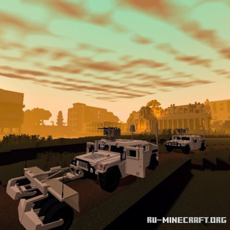 Скачать M11512 Humvee with CROWS and Mine Roller для Minecraft PE 1.19