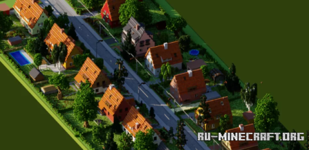 Скачать European Suburb by MrArtemka39 для Minecraft