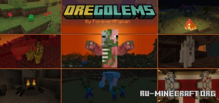 Скачать Ore Golems by ForeverAPigman для Minecraft PE 1.19