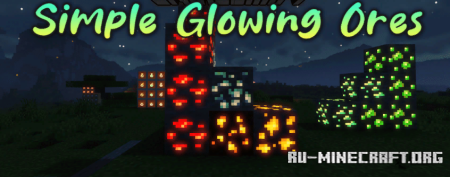 Скачать Simple Glowing Ores Resource Pack для Minecraft 1.19