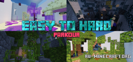 Скачать Easy To Hard Parkour 2 by MiniKraft для Minecraft PE