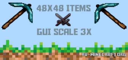 Скачать 48x48 Items (GUI Scale 3X) для Minecraft PE 1.19