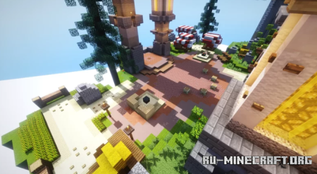 Скачать Beautiful Red Castle Lobby Spawn для Minecraft PE