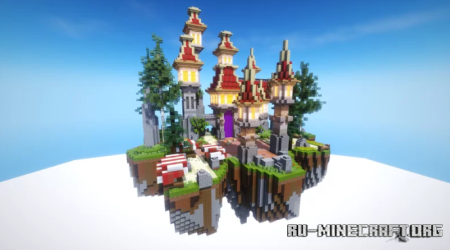  Beautiful Red Castle Lobby Spawn  Minecraft PE