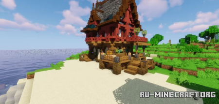  Red Wood House  Minecraft