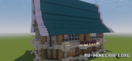 Скачать Cozy House Sandstone-Warped-Wood для Minecraft