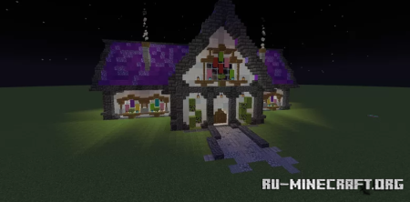 Скачать Дом с пурпурной крышей для Minecraft
