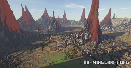  Fantasy Dry Land and Volcano  Minecraft