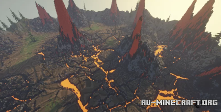 Скачать Fantasy Dry Land and Volcano для Minecraft
