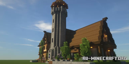  Medieval House with a Tower  Minecraft