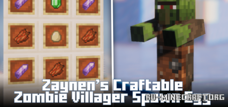  Zaynens Craftable Zombie Villager Spawn Egg  Minecraft 1.20.1