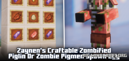  Zaynens Craftable Zombified Piglin Or Zombie Pigmen Spawn Egg  Minecraft 1.20.1