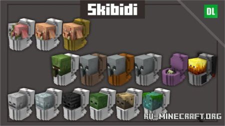 Скачать Скибиди мобы для Minecraft PE 1.20