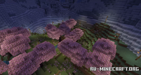 Скачать Cherry Blossom Orchard in Snowy Biome для Minecraft