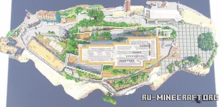  scale accurate map of Alcatraz Prison  Minecraft