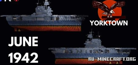  USS Yorktown CV-5 Aircraft Carrier 1942  Minecraft