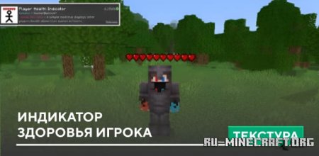 Скачать Индикатор здоровья игрока для Minecraft PE 1.21