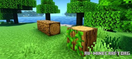 Скачать Круглые бревна для Minecraft PE 1.21